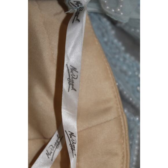 Mac Duggal Ice Blue Beaded Crop Top Gown Size 8 Formal Prom Dress - Picture 6 of 11